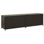 Coffre de jardin en rsine tresse zameno - pratique et durable - marron - largeur 200 cm
