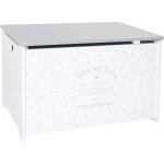 Coffre � jouets pour enfants, coloris blanc et gris, dimensions 58 x 37, 5 x 38 cm, rangement pratique ...