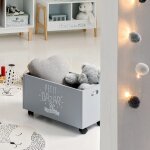 Coffre � jouets � roulettes enfant atmosphera for kids - couleur: gris