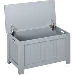 Coffre malle de rangement 81l x 40l x 46h cm mdf gris
