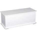 Homcom - coffre malle de rangement coffre  jouets dim. 100l x 40l x 40h cm panneaux particules blanc ...