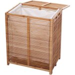 Coffre / panier � linge hhg - 563, bambou 61x50x35cm