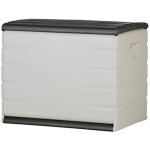 Pegane - coffre de rangement 260l coloris int�rieur / ext�rieur noir / taupe - longueur 80 x profondeur ...