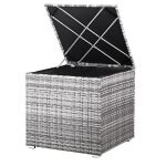 Coffre de rangement 75x75x70cm id�al coussin polyrotin r�sistant intemp�ries rev�tement imperm�able int�rieur ...