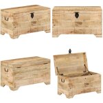 Coffre de rangement bois massif de manguier brut - coffre de rangement - coffres de rangement - home ...