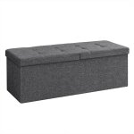 Coffre de rangement, 110 x 38 x 38 cm, banquette de rangement, charge 300 kg, grise fonc 110 x 38 x ...
