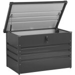 Beliani - coffre de rangement extérieur 100 x 62 cm 300 litres en acier galvanisé gris foncé idéal pour ... Beliani - coffre de rangement extérieur 100 x 62 cm 300 litres en acier galvanisé gris foncé idéal pour ...