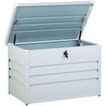 Beliani - coffre de rangement extérieur 100 x 62 cm 300 litres en acier galvanisé blanc idéal pour les ... Beliani - coffre de rangement extérieur 100 x 62 cm 300 litres en acier galvanisé blanc idéal pour les ...