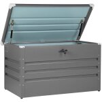 Coffre de rangement ext�rieur 132 x 62 cm 400 litres en acier galvanis� gris id�al pour les accessoires ...