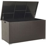 Coffre de rangement extrieur 155 x 75 cm en rotin marron idal pour stockage d'accessoires de jardin ...