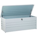 Coffre de rangement ext�rieur 165 x 70 cm 600 litres en acier galvanis� gris clair id�al pour les accessoires ...