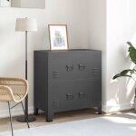 Coffre de rangement industriel anthracite 75x40x80 cm acier vidaxl