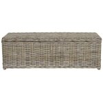 Vente - unique - coffre de rangement en kubu - l130 x p45 x h44 cm - gris naturel - gao Vente - unique - coffre de rangement en kubu - l130 x p45 x h44 cm - gris naturel - gao