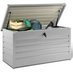 Idmarket - coffre de rangement mtal verrouillable gris clair pour jardin 350l 120x62, 5x63 cm