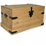Coffre de rangement pin massif cir� naturel mexica