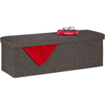 Coffre de rangement, pliable, rembourr�, avec cloison de s�paration, 130 l, chambre � coucher, brun - ...