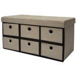 Coffre de rangement pliante 76x38x38cm 6 tiroirs 80l poufs pliable repose - pieds rectangulaire rembourré ... Coffre de rangement pliante 76x38x38cm 6 tiroirs 80l poufs pliable repose - pieds rectangulaire rembourré ...