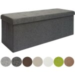 Dunedesign coffre de rangement xxl pliante 110x38x38cm incl 2 cloisons 120l pouf pliable repose - pieds ...