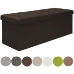 Coffre de rangement xxl pliante 110x38x38cm incl 2 cloisons 120l pouf pliable repose - pieds rectangulaire ...