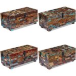 Vidaxl - coffre table basse bois de rcupration massif 80x40x35 cm - table basse vintage - table basse ...