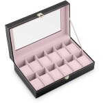 Un coffret pour 12 montres massido ms - 710, noir et saumon Un coffret pour 12 montres massido ms - 710, noir et saumon