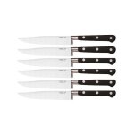 Coffret 6 couteaux steak lame lisse noir - richardson sheffield - 658502 - 1