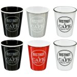 Coffret de 6 tasses  caf en faence bistrot rtro - 10 cl - livraison gratuite