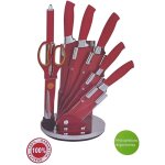 Coffret de 8 couteaux royalty line en acier revtu de rouge
