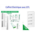 Schneider - coffret lectrique 52 modules - 4 ranges de 13 modules r9h13404 + gtl 13 m r9hkt13