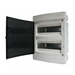 Tehnoplast - coffret lectrique encastre 24 modules 2 ranges avec porte translucide teinte