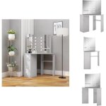 Coiffeuse d'angle avec led gris b�ton 111x54x141, 5 cm - coiffeuse - meuble salle de bain - dressing ...