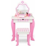 Costway - coiffeuse pour enfants avec miroir et tabouret en bois - style princesse cadeau pour filles ...