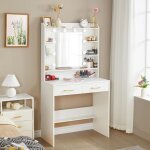 Coiffeuse avec miroir et lumi�res led, vanit� de maquillage