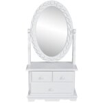 Coiffeuse avec miroir pivotant ovale mdf vidaxl Coiffeuse avec miroir pivotant ovale mdf vidaxl