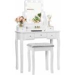 Relax4life - coiffeuse table de maquillage avec 12 ampoules led et 5 tiroirs, coiffeuse avec miroir rotatif ...