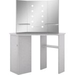 Helloshop26 - coiffeuse table de maquillage design meuble mobilier de chambre d'angle avec led 111 x ...
