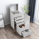 Coiffeuse table de maquillage avec miroir et commode compact deva