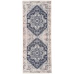 Colaba - tapis de couloir 80x200cm avec motifs bleu