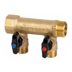 Grk - collecteur modulaire sanitaire male femelle 20x27 avec vannes 2 d�parts 15x21 male