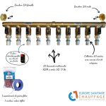 Esc - collecteur avec vannes int�gr�es, raccords multicouche, bouchons, joints . . . version 10 sorties ...