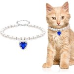 Collier de chat en perles, collier de chiot en strass mignon colliers pour petits chats collier pour ...