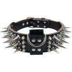 Collier pour chien en cuir clouté avec laisse, rivets en cuir pu pour chien pit bull - collier pour chat ... Collier pour chien en cuir clouté avec laisse, rivets en cuir pu pour chien pit bull - collier pour chat ...