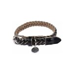 Collier pour chien rglable 'tress' 30 - 45cm noir