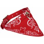 Collier chien tissu rouge doogy gamme plage taille : t2