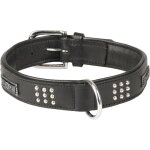 Collier cuir sedona noir taille l 43 - 50 cm pour chien - flamingo