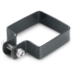 Collier de fixation carr� 80 x 80 mm pour portillon grillag� gris anthracite