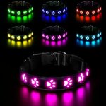 Collier lumineux pour chiens - rechargeable - etanche - 7 modes d'�clairage - color� - s