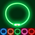 Collier lumineux chien rechargeable(green), collier chien led lumineux, clignotant collier de s�curit� ...