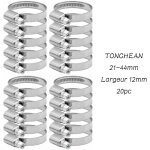Collier de serrage tuyau réglable 21 - 44mm gamme en acier inoxydable 304 assortiment tuyau pinces clips ... Collier de serrage tuyau réglable 21 - 44mm gamme en acier inoxydable 304 assortiment tuyau pinces clips ...
