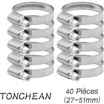 Collier de serrage tuyau réglable 27 - 51mm gamme en acier inoxydable 304 assortiment tuyau pinces clips ... Collier de serrage tuyau réglable 27 - 51mm gamme en acier inoxydable 304 assortiment tuyau pinces clips ...